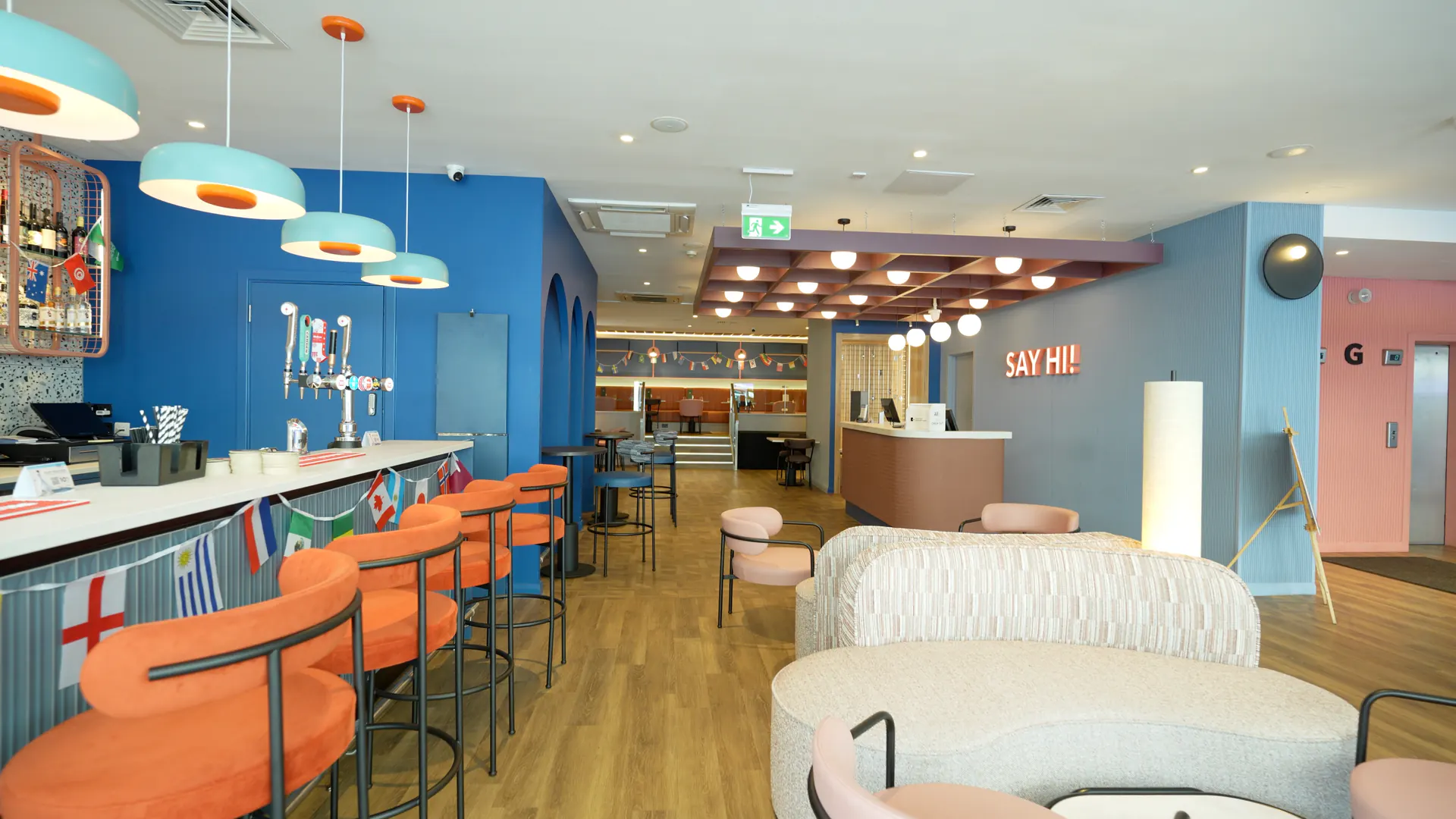 Lyf Glasgow Hotel Open-Plan Reception & Social Lounge After Refurbishment